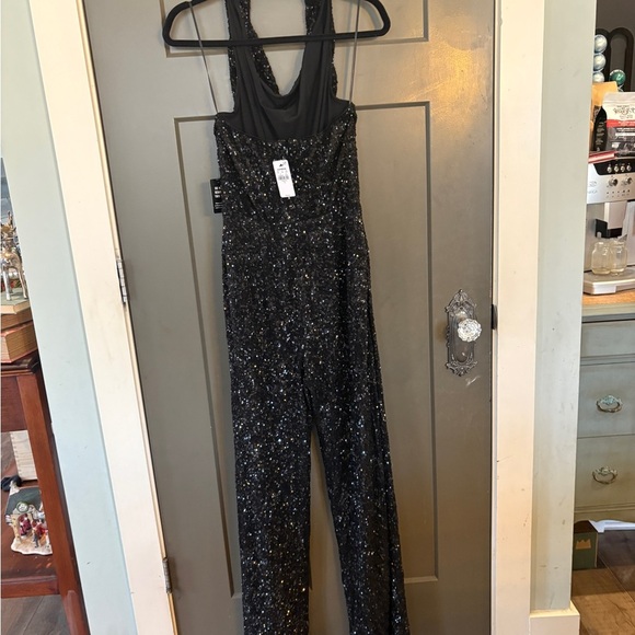 ✨ Express NWT Sequin Halter Jumpsuit (S) — $158 Retail — Holiday ready! ✨ - Picture 2 of 3